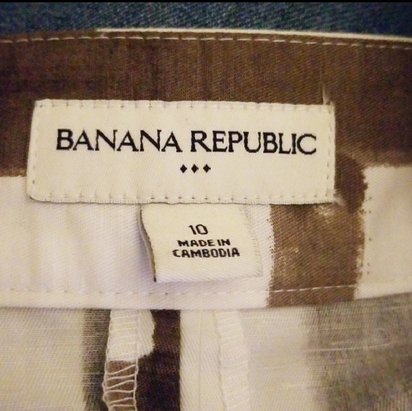Banana Republic White & Brown Linen Mini Skirt NWT - Picture 5 of 5